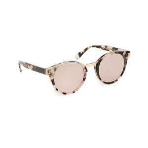 Illesteva Amalfi sunglasses white tortoise rose mirror